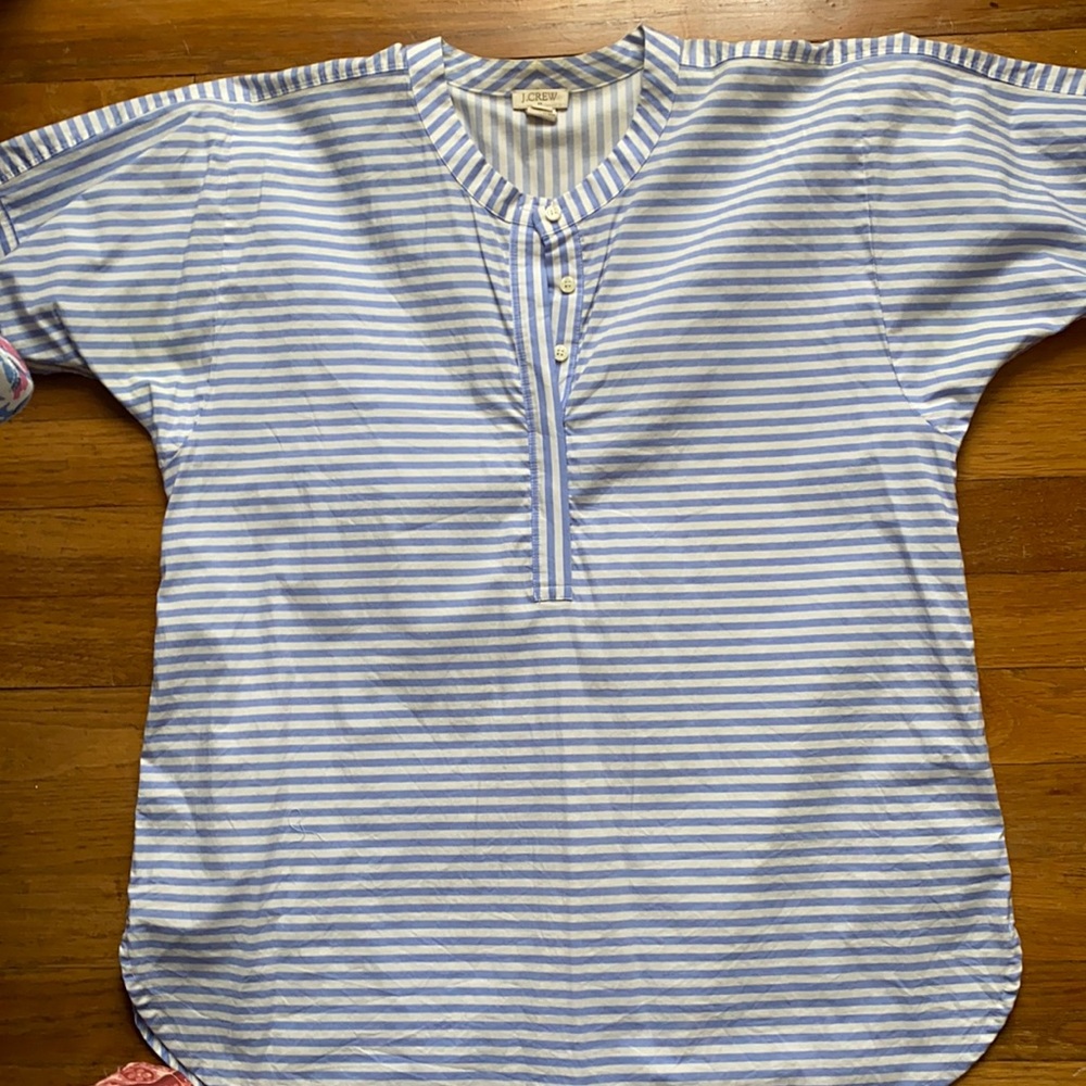 J crew Blue and white striped tunic size small